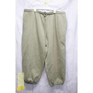 KBB by Kahlana Women's High-Rise Straight Leg The Dwayne Sweats 2X Olive Green